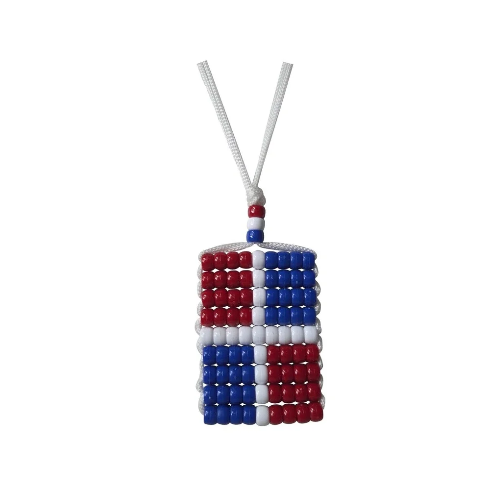 Dominican Republic Flag Car Rearview‎ Mirror Danglers/Necklace. Mini Flag